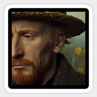 The van gogh face Sticker